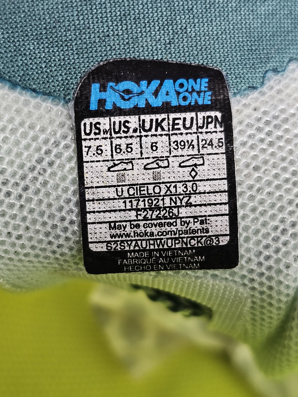 HOKA U Cielo X1 3.0 Neon Green/Teal Running Shoes Womens 7.5 - Picture 8 of 9